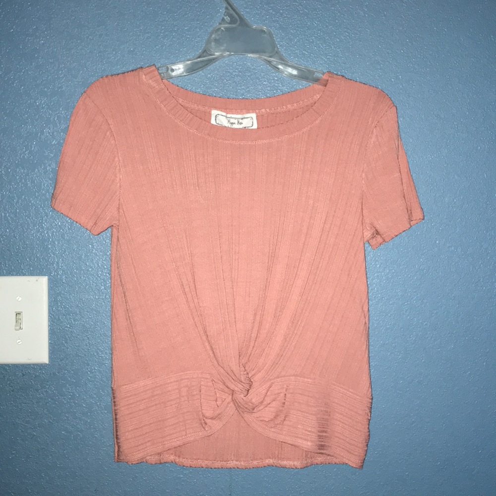 RIBBED PINK BLOUSE